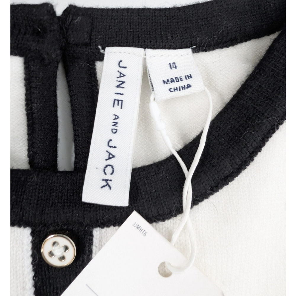 NWT Janie and Jack Bow Dress Sz 14 Black White Classic Preppy - Picture 4 of 9